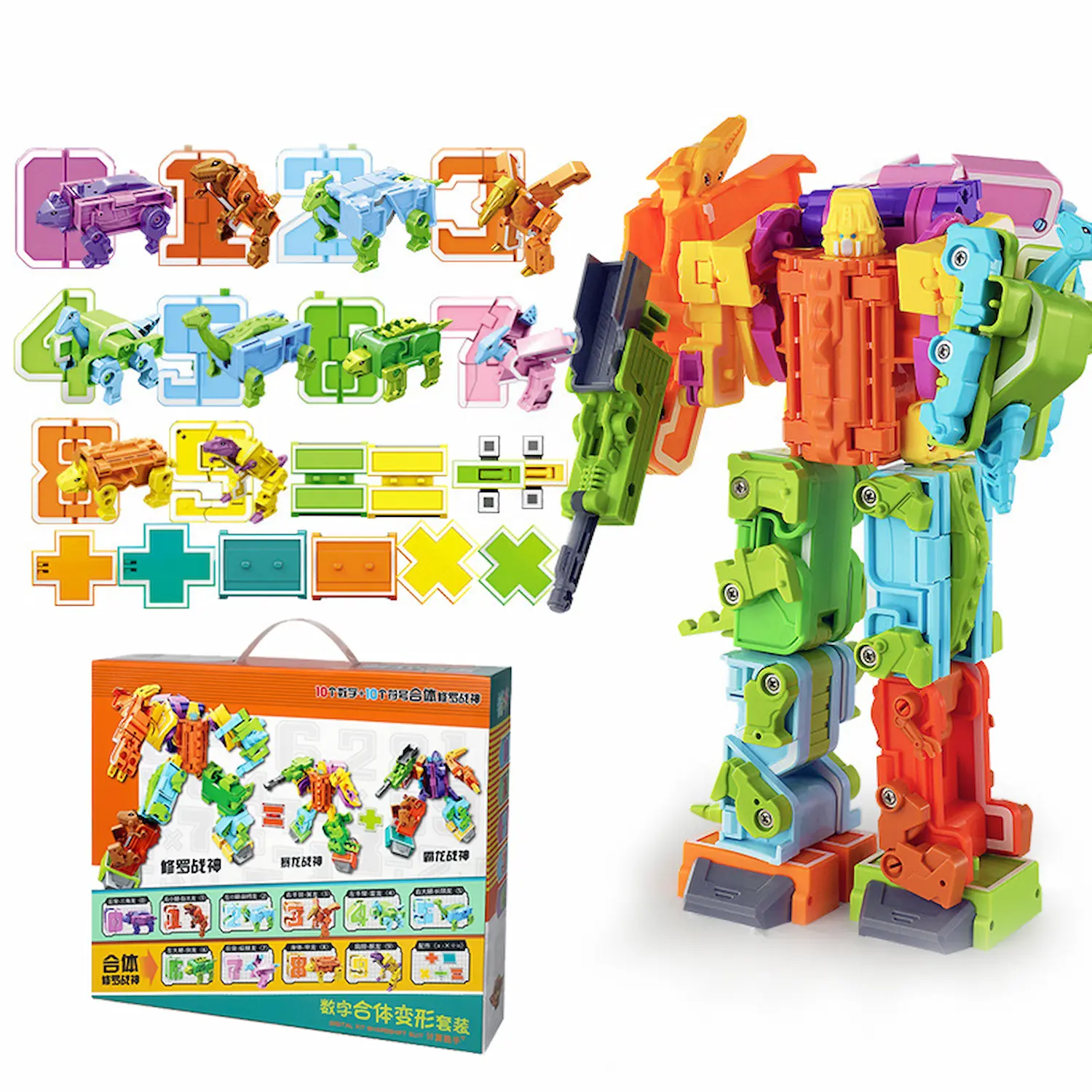 Transformer Dinosaurs Combiners Toys Math Number 0123456789-2 Transformer Dinosaurs Combiners Toys Math Number 0123456789