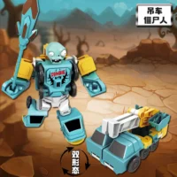 Crane Construction Vehicle And Zombie Transformer Toy with Spear with background Crane Construction Vehicle And Zombie Transformer Toy with Spear with background