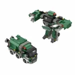 MOC – Green Garbage/Trash Truck Transformer Toys - Classic Size Building Blocks
