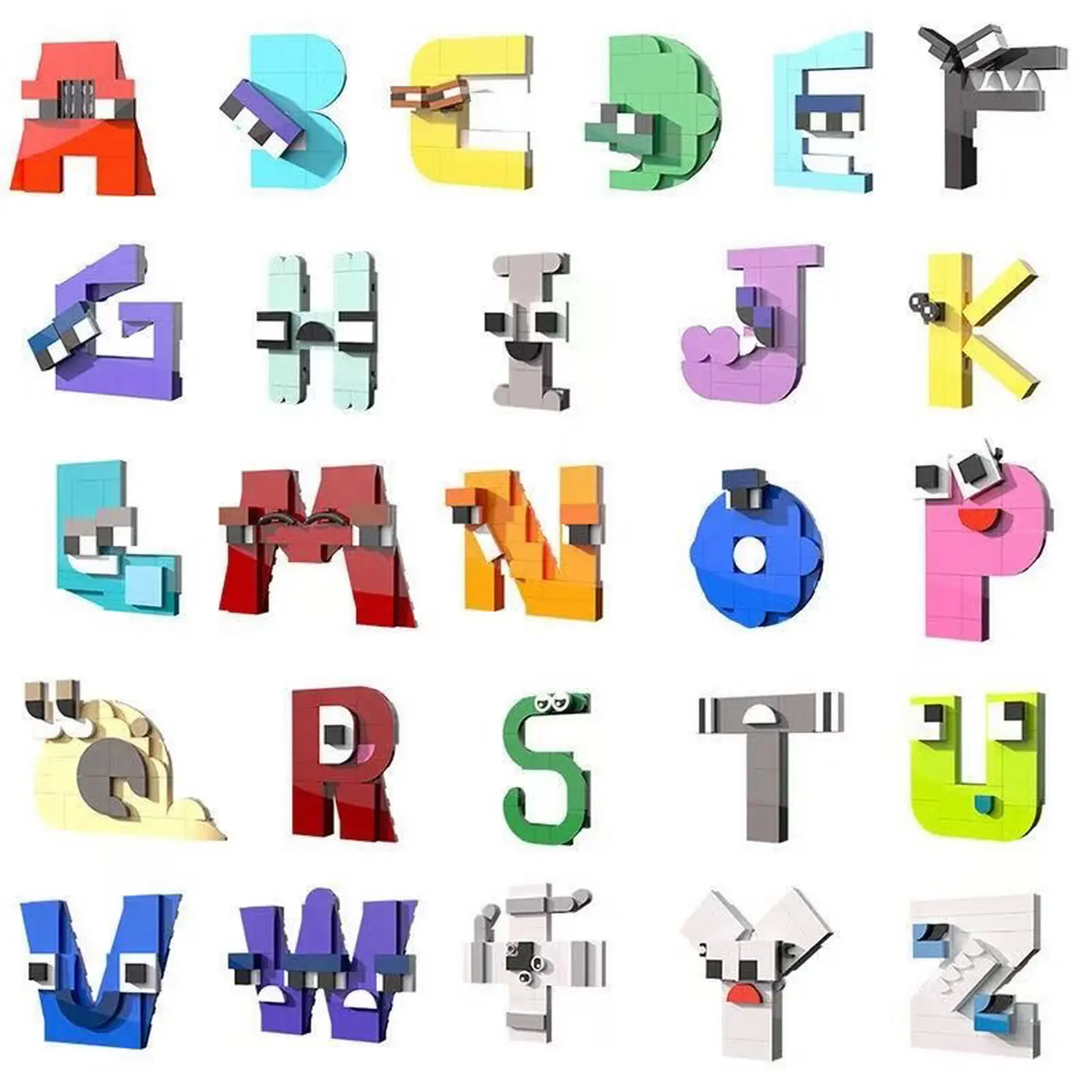 MOC – Learning Letters, Alphabet A to Z(LEGO Alternative Bricks) MOC – Learning Letters, Alphabet A to Z(LEGO Alternative Bricks)