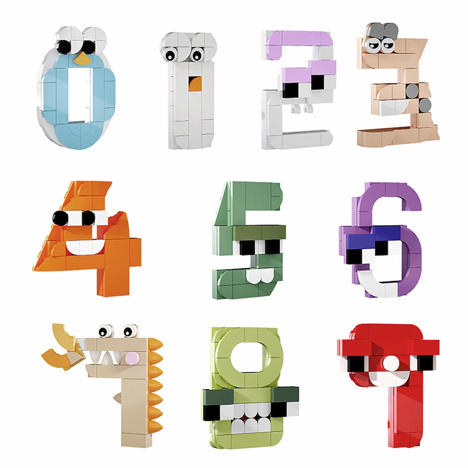 MOC – Monster Number 123456789(LEGO Alternative Bricks), Learning Math Toy MOC – Monster Number 123456789(LEGO Alternative Bricks), Learning Math Toy