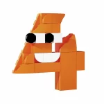 MOC – Monster Number 4/Four, Learning Math Toy - Classic Size Building Blocks