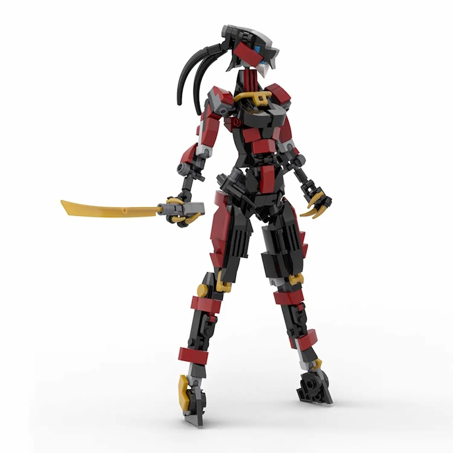 MOC – Ninja Mech Girl (LEGO Alternative Bricks) 4 MOC – Ninja Mech Girl - Classic Size Building Blocks