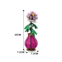 the size of MOC 153192 – Peony Flower(LEGO Alternative Bricks) the size of MOC 153192 – Peony Flower(LEGO Alternative Bricks)