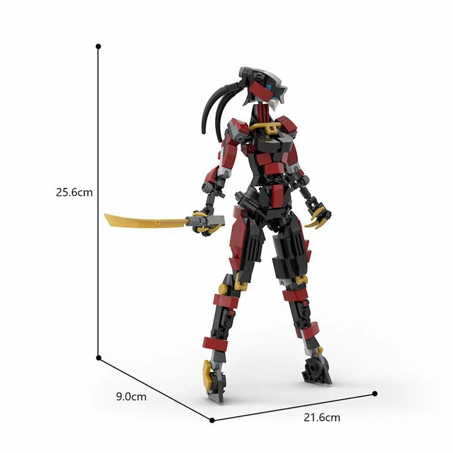 the size of MOC – Ninja Mech Girl (LEGO Alternative Bricks) the size of MOC – Ninja Mech Girl (LEGO Alternative Bricks)