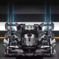 the front of Lamborghini V12 Black LEGO Alternative Bricks RC Lamborghini V12 Car Black (LEGO Alternative Bricks)