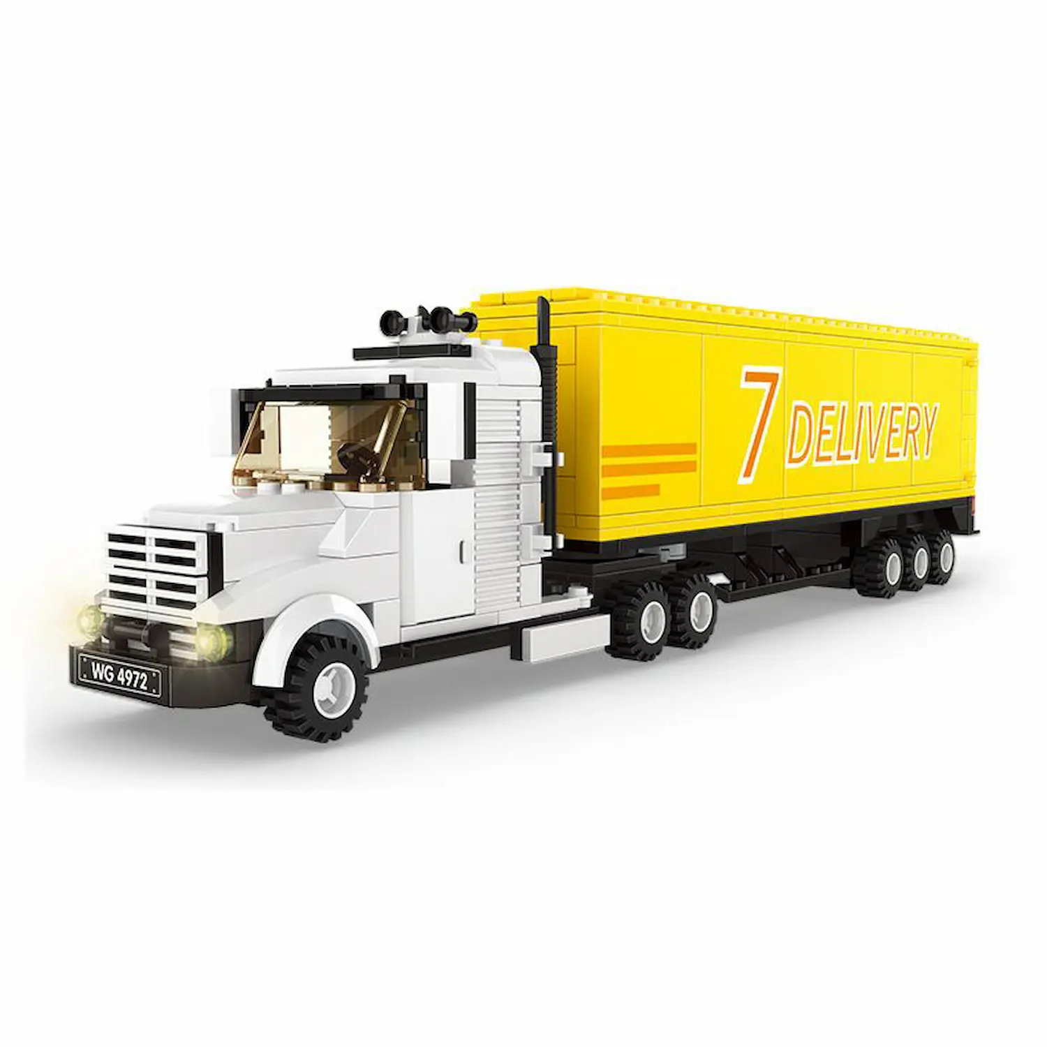 wange 4972 Yellow 7 delivery truck LEGO Alternative Bricks wange 4972 Yellow 7 delivery truck LEGO Alternative Bricks