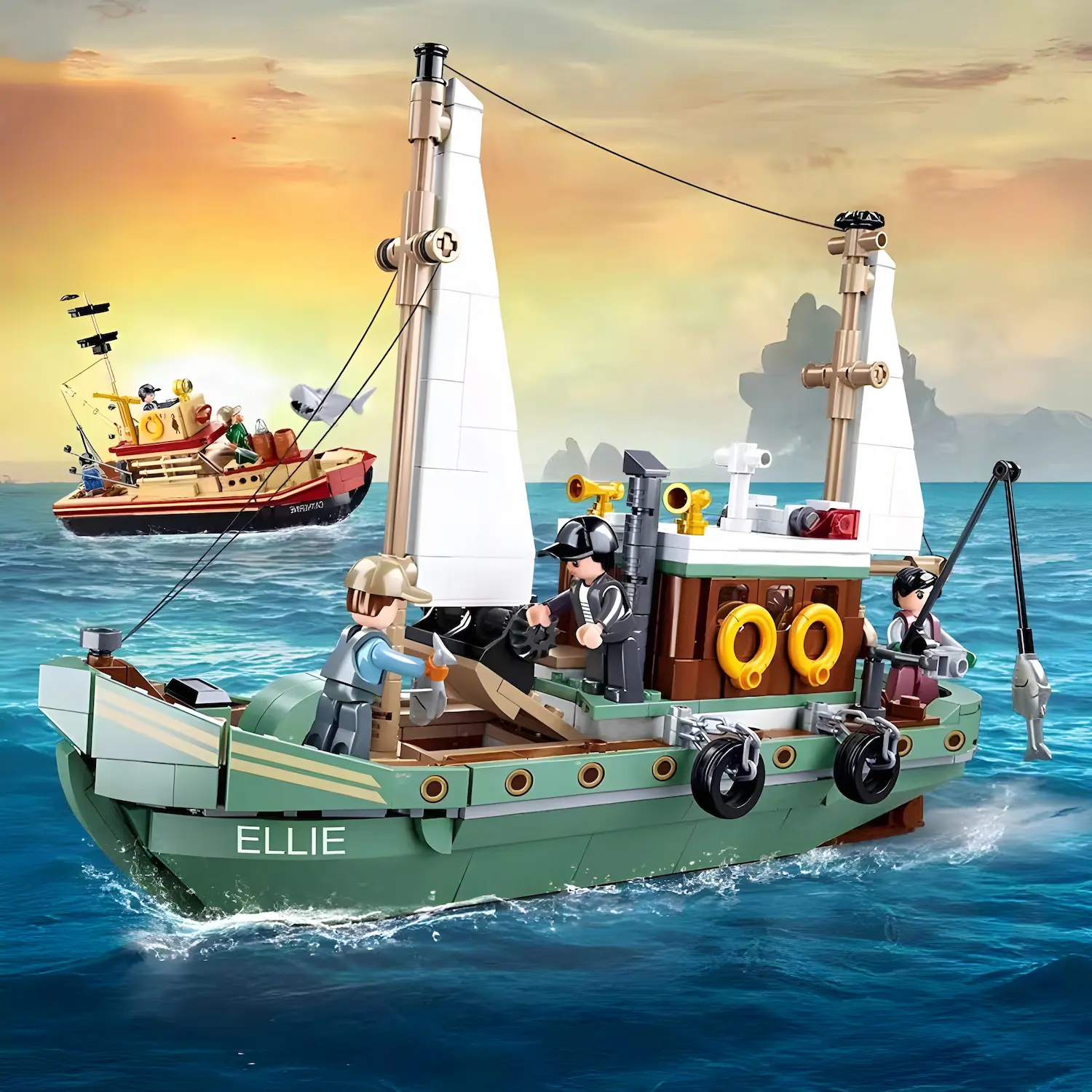 xiaoluban b1119 Ellie Fishing Boat-LEGO Alternative Bricks
