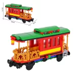 MOC – Christmas Festive passenger train coach car - Classic Size Building Blocks