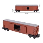 MOC – City Creative Flat Top Truck Train Enclosed Flat roof freight Covered goods wagon Boxcar - Classic Size Building Blocks