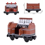 MOC – Covered goods freight wagon Boxcar with Shelter - Classic Size Building Blocks