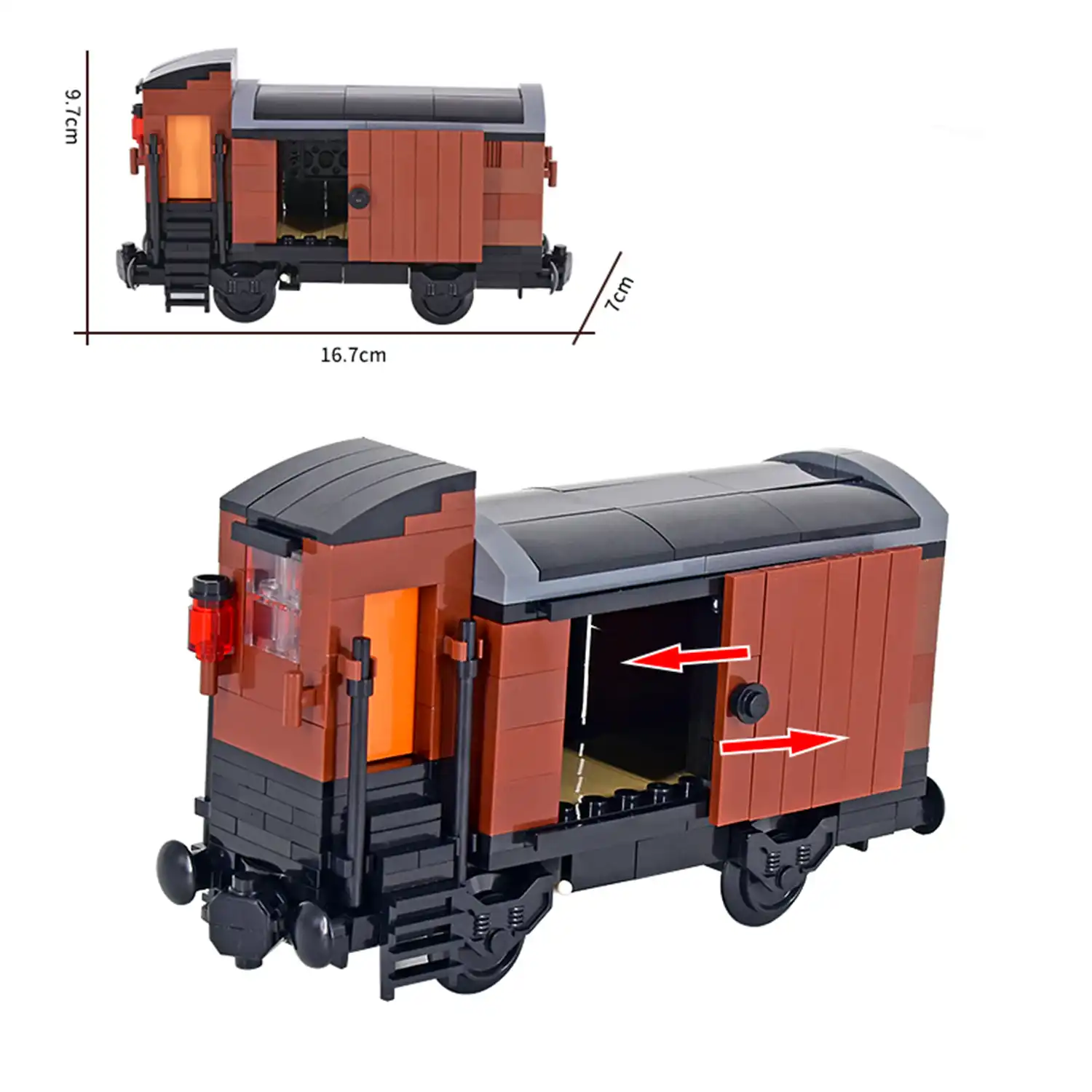 MOC – Covered goods wagon Boxcar Freight car with brakeman's end cabin (LEGO Alternative Bricks) MOC – Covered goods wagon Boxcar Freight car with brakeman's end cabin (LEGO Alternative Bricks)