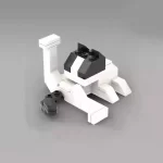 MOC – Cow Cat Licking Itself - Classic Size Building Blocks