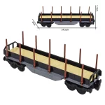 MOC – Eight wheel Logging Stake wagon Flatcar - Classic Size Building Blocks