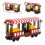 MOC – Excursion Open sided passenger Observation Sightseeing Tourist coach car - Classic Size Building Blocks