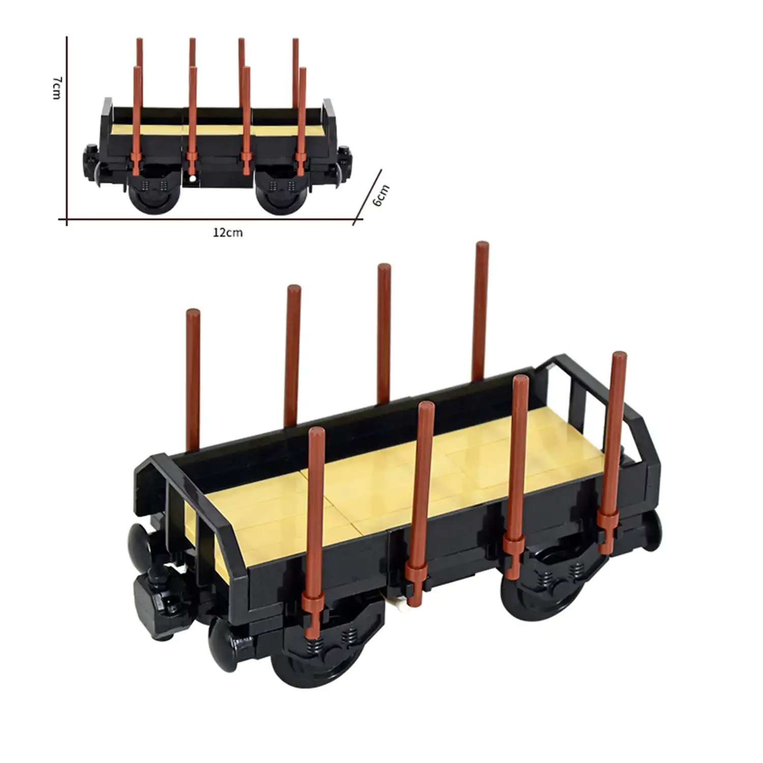 MOC – Four wheel Two axle short Small stake wagon (LEGO Alternative Bricks) MOC – Four wheel Two axle short Small stake wagon (LEGO Alternative Bricks)