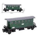 MOC – Green Passenger Train Car with Shelter - Classic Size Building Blocks