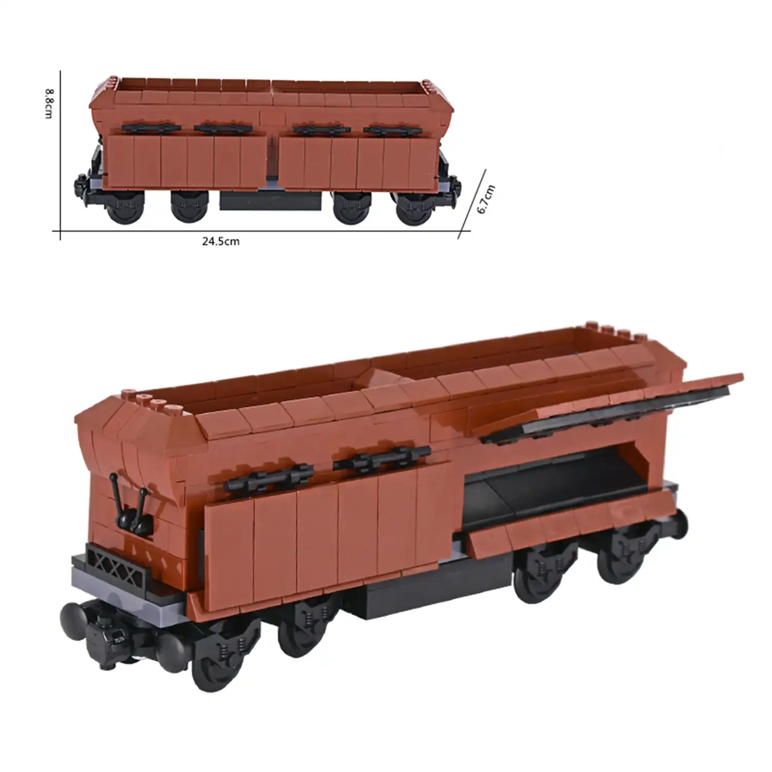 MOC – Self unloading Bulk goods Ore Hopper car wagon (LEGO Alternative Bricks) MOC – Self unloading Bulk goods Ore Hopper car wagon (LEGO Alternative Bricks)