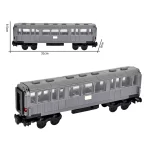 MOC – Silver grey passenger train car coach - Classic Size Building Blocks