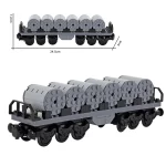 MOC – transport Flatcar Wagon with cable reels spools - Classic Size Building Blocks