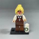 Barista Girl with Coffee drink beverage and base - Custom Printed Brick Block Figure
