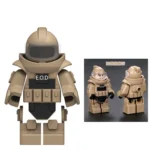 EOD Explosive Ordnance Disposal suit or heavy bomb disposal suit desert tan - Custom 3D Printed Miniature Accessory Parts Pieces for Brick Block Figures