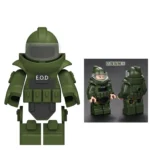 EOD Explosive Ordnance Disposal suit or heavy bomb disposal suit green - Custom 3D Printed Miniature Accessory Parts Pieces for Brick Block Figures