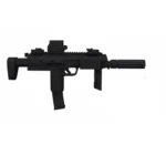 Heckler & Koch MP7 H&K MP7 submachine gun with a suppressor - Custom 3D Printed Miniature Accessory Parts Pieces for Brick Block Figures