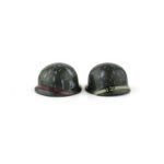 M1 helmet with white paint splatters 2 pieces - Custom 3D Printed Miniature Accessory Parts Pieces for Brick Block Figures