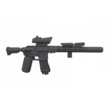 M4 carbine equipped with a URGI Upper Receiver Group – Improved and a Trijicon ACOG Advanced Combat Optical Gunsight - Custom 3D Printed Miniature Accessory Parts Pieces for Brick Block Figures