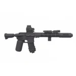 M4 carbine with a URGI Upper Receiver Group Improved equipped with a holographic sight and a suppressor - Custom 3D Printed Miniature Accessory Parts Pieces for Brick Block Figures