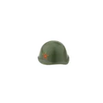 Soviet SSh 40 helmet distinguished by the red star with hammer and sickle insignia - Custom 3D Printed Miniature Accessory Parts Pieces for Brick Block Figures