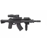 Tactical AK Style Rifle - Custom 3D Printed Miniature Accessory Parts Pieces for Brick Block Figures