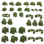 Tactical Gear military gear and equipment army green - Custom 3D Printed Miniature Accessory Parts Pieces for Brick Block Figures