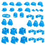 Tactical Gear military gear and equipment light blue - Custom 3D Printed Miniature Accessory Parts Pieces for Brick Block Figures