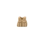 Tactical Vest Body Armor Tan with multiple pouches on the front - Custom 3D Printed Miniature Accessory Parts Pieces for Brick Block Figures
