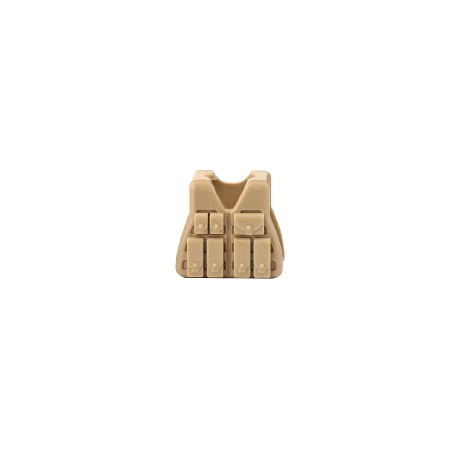 Custom Piece Miniature – Tactical Vest Body Armor Tan with multiple pouches on the front – 3D Print for LEGO minifigure