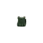 Tactical Vest Body Armor olive green with three front pouches - Custom 3D Printed Miniature Accessory Parts Pieces for Brick Block Figures