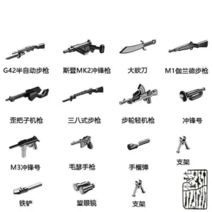 Custom Piece Miniature – WWII military weapons – 3D Print for LEGO minifigure Custom Piece Miniature – WWII military weapons – 3D Print for LEGO minifigure