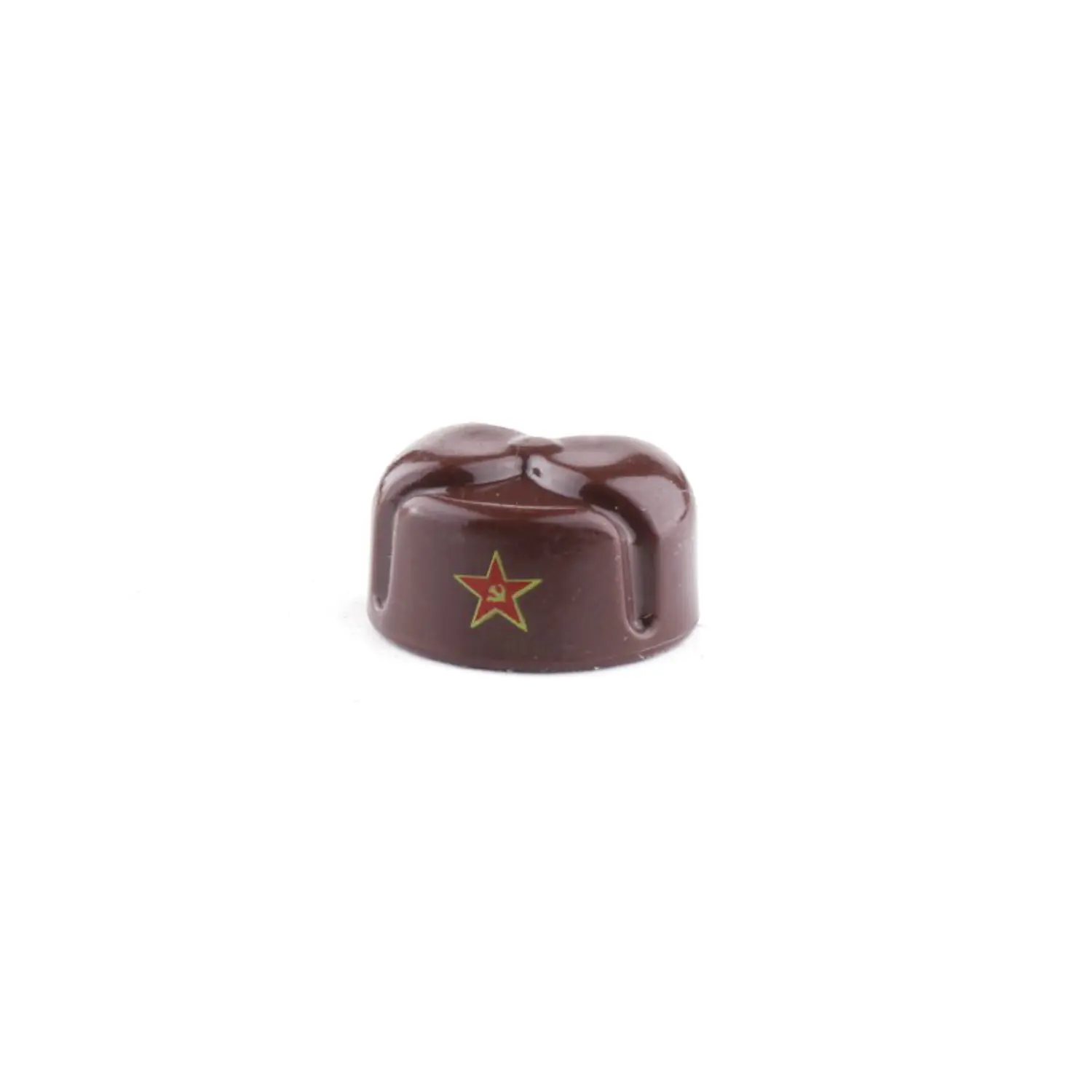 Custom Piece Miniature – brown Soviet style military garrison cap winter hat with a red star emblem – 3D Print for LEGO minifigure Custom Piece Miniature – brown Soviet style military garrison cap winter hat with a red star emblem – 3D Print for LEGO minifigure