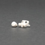 gas mask white with a detachable central filter featuring a distinct front pattern - Custom 3D Printed Miniature Accessory Parts Pieces for Brick Block Figures