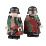 military camouflage poncho cape M1945 Leibermuster camouflage pattern - Custom 3D Printed Miniature Accessory Parts Pieces for Brick Block Figures