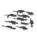 military weapons sniper rifles and designated marksman rifles DMRs black - Custom 3D Printed Miniature Accessory Parts Pieces for Brick Block Figures