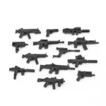 military weapons submachine guns SMGs machine pistols compact carbines handguns black - Custom 3D Printed Miniature Accessory Parts Pieces for Brick Block Figures