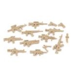 military weapons tan sand color - Custom 3D Printed Miniature Accessory Parts Pieces for Brick Block Figures