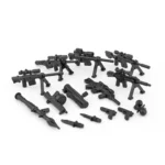 modern tactical military weapons black - Custom 3D Printed Miniature Accessory Parts Pieces for Brick Block Figures