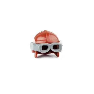 Custom Piece Miniature – reddish brown pilot style helmet with light gray or silver goggles – 3D Print for LEGO minifigure Custom Piece Miniature – reddish brown pilot style helmet with light gray or silver goggles – 3D Print for LEGO minifigure