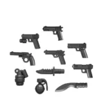 weapon and tool set - Custom 3D Printed Miniature Accessory Parts Pieces for Brick Block Figures