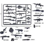 weapons and equipments World War II Kuomintang KMT forces - Custom 3D Printed Miniature Accessory Parts Pieces for Brick Block Figures