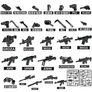 Custom Piece Miniature – weapons and equipments – 3D Print for LEGO minifigure Custom Piece Miniature – weapons and equipments – 3D Print for LEGO minifigure
